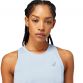Blue ASICS women's running vest with reflective logo from O'Neills.