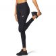 Black ASICS women's running leggings full length with ASICS logo on left leg from O'Neills.