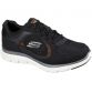 black Skechers men's trainers with a waterproof leather and synthetic mesh upper from oneills.com