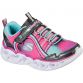 black and pink multi kids' Skechers runners with light up features from O'Neills