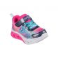 Kids' Skechers Slip on Velcro Trainers With S logo and light up midsole Pink and multi from O'Neills.