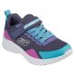 Charcoal/Multi Skechers Kids' Microspec PS Trainers Charcoal with Stretch-laced front with hook and loop strap from O'Neills.