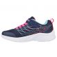 Navy/Pink Skechers Kids' Microspec - Bold Delight PS Trainers with Slip-on style in a stretch-laced front with hook and loop closure from O'Neills.