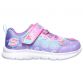 pink and purple Skechers kids' runners with a soft satiny watercolour ombre finish from O'Neills