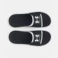 Men's black and white Under Armour sliders from O'Neills.