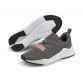grey and pink Puma kids' laced runners with a mesh upper and thin rubber outsole from O'Neills