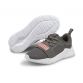 grey and pink Puma kids' laced runners with a mesh upper from O'Neills