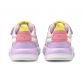 purple, pink and white Puma kids' runners with a bulky retro RS silhouette and a lace and velcro strap closure from O'Neills