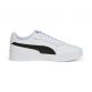 Women's White Puma Carina 2.0 Sneakers, with rubber midsole and outsole from O'Neills.