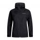 Black women's Berghaus Deluge Pro Waterproof Jacket with adjustable hood, white logo and zip pockets from O'Neills.