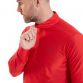 Men's Red Berghaus 24/7 Half Zip, with logo on left chest from O'Neills.