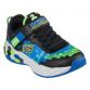 Blue Kid's Skechers Mega-Craft 2.0 PS Trainers with a hook and loop closure and a pixel theme design from O'Neills