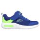 Kids' Skechers Lace Up Trainers with Velcro strap and S logo blue and lime from O'Neills.