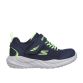 Kids' Skechers Lace Up Trainers with Velcro strap and S logo Navy and Lime from O'Neills.