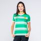 Green and Amber Women's Celtic Cross Jersey with Celtic Cross watermark on the back By O'Neills.