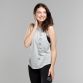 Grey women’s loose fitting gym vest with dropped armholes from O’Neills.