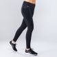 Black women’s full length workout leggings with mesh side pockets by O’Neills.