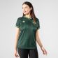 Women’s Green Ireland Premier Jersey with gold shamrock crest and v-neck collar by O’Neills.