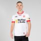 White/Red Tyrone GAA Home Player Fit Jersey 2024, with watermark print of the crest by O'Neills.
