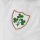White Ireland Premier player fit jersey with iconic shamrock crest from O'Neills.