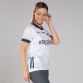 White Dublin LGFA Goalkeeper Jersey 2024 with navy knitted collar by O’Neills.