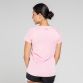 Women’s Pink v-neck t-shirt with shaped waist and curved hem by O’Neills. 