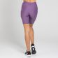 Purple women’s high waisted cycling shorts with mesh side pockets by O’Neills.
