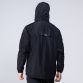 Black mens Dalton rain jacket/coat with a drawstring hood and pockets by O'Neills. 