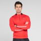 Red Men’s Half Zip Midlayer Training Top with 3D stripe on sleeves by O’Neills.