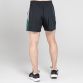 Black / Grey / Green Men’s woven gym shorts with two zip pockets and contrasting panel by O’Neills.