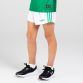 White/Green Kids' Mourne shorts, with 3 stripes by O'Neills. 