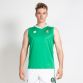 Green Men's Ireland Retro Vest 1985 with white ribbed collar and retro Ireland crest by O’Neills.