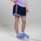 Marine Nelson Girls Shorts with Purple stripes and fade detail by O’Neills