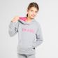 Grey / Pink Kids' Emily Fleece Pullover Hoodie with Large kangaroo pouch pocket from O'Neills.