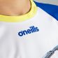 Blue Kids’ Top of the Crop O’Neills ploughing jersey with image of a harvester on the front.
