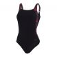 black and red Speedo Women's swimsuit in a Lunalusre shaping design from O'Neills