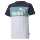 Kids' Navy Puma Essentials+ Colour Blocked T-Shirt, with ribbed crew neck from O'Neills.