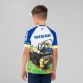 Blue Kids’ Top of the Crop O’Neills ploughing jersey with image of a harvester on the front.
