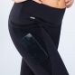 Black women’s full length workout leggings with mesh side pockets by O’Neills.