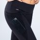 Black / Pink women’s full length workout leggings with mesh side pockets by O’Neills.