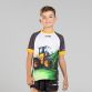 Grey Kids’ Weight Lifter O’Neills ploughing jersey with image of a yellow JCB on the front.
