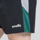 Black / Grey / Green Men’s woven gym shorts with two zip pockets and contrasting panel by O’Neills.