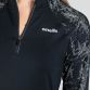 Black women’s reflective half zip top with reflective camouflage design on the sleeves by O’Neills. 