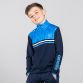 Navy Aragon Kids’ half zip top with a geometric print on the chest from O’Neills