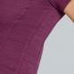 Women’s purple v-neck t-shirt with shaped waist and curved hem by O’Neills. 