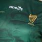 Green Women's Michael Collins Commemoration Jersey with Éire Harp embossed on the sleeve by O'Neills.