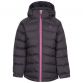 Black Girls Trespass school coat with pink zip, padded design and hood from O'Neills.