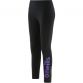Black Kid’s high waist workout leggings with mesh panels on lower leg and colour O’Neills branding by O’Neills.