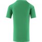 Green kids’ sports t-shirt with geometric design print on chest and Éire Ireland crest by O’Neills.