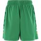 Green Aragon Éire kids’ shorts with a green printed design on the sides and Éire Ireland crest on the right leg by O’Neills.